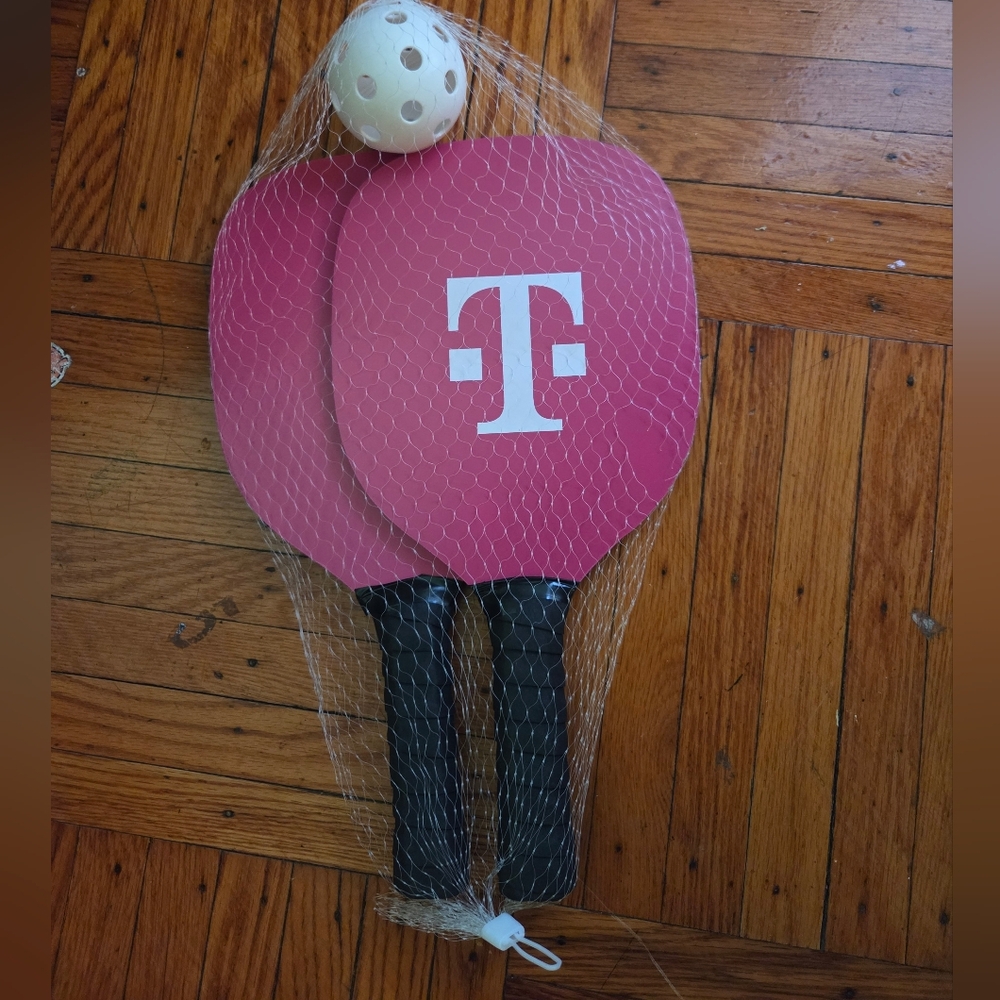 Branded Pink Paddle Ball Set with Logo - Outdoor Paddle Game